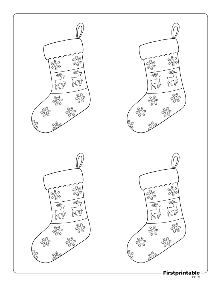Christmas Stocking with Snowflake Template - Small Outline Christmas Stocking with Snowflake Template - Small Outline