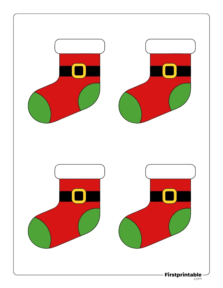 Xmas Stocking Template - Small Colored Xmas Stocking Template - Small Colored