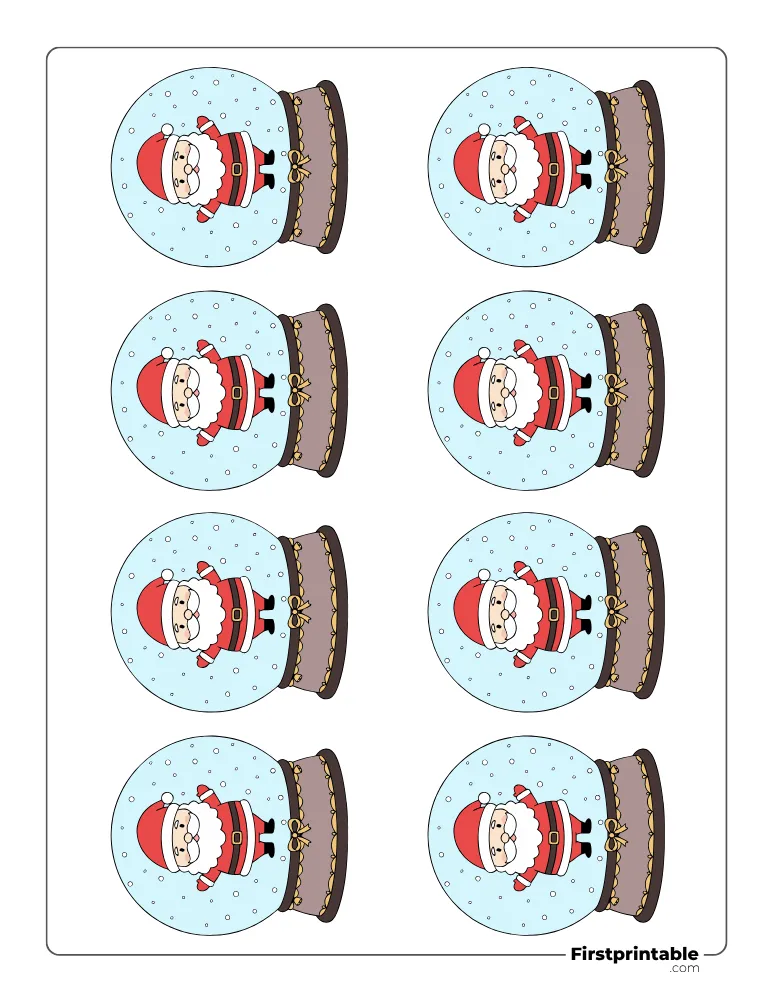 Santa Claus Snow Globe Template - XS Colored