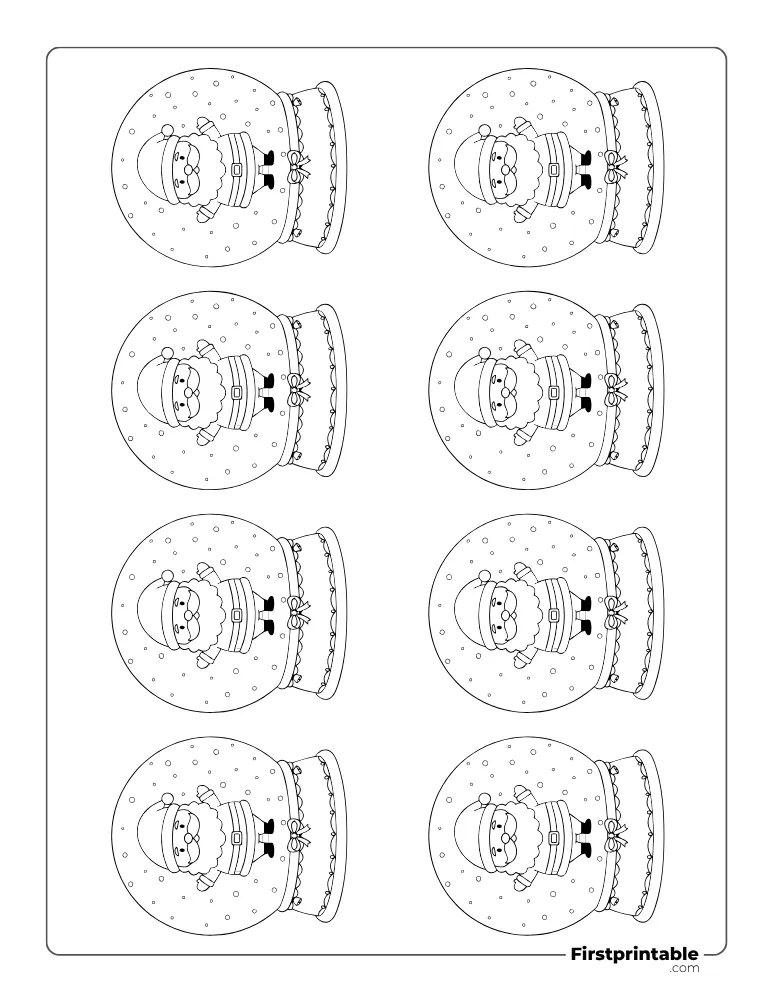 Santa Claus Snow Globe Template - XS Outline