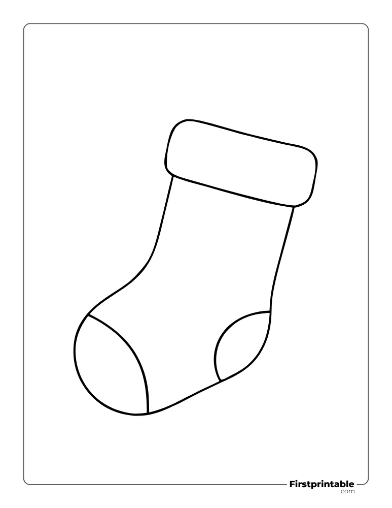 Simple Xmas Stocking Template - Lage Outline Simple Xmas Stocking Template - Lage Outline