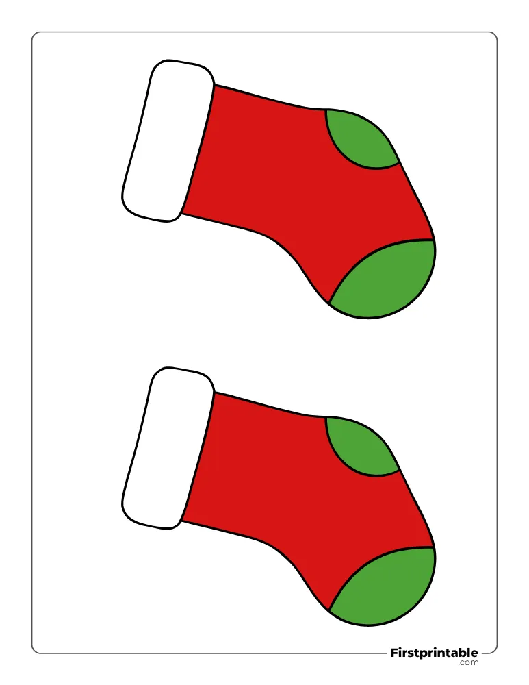 Simple Xmas Stocking Template - Large Colored Simple Xmas Stocking Template - Large Colored