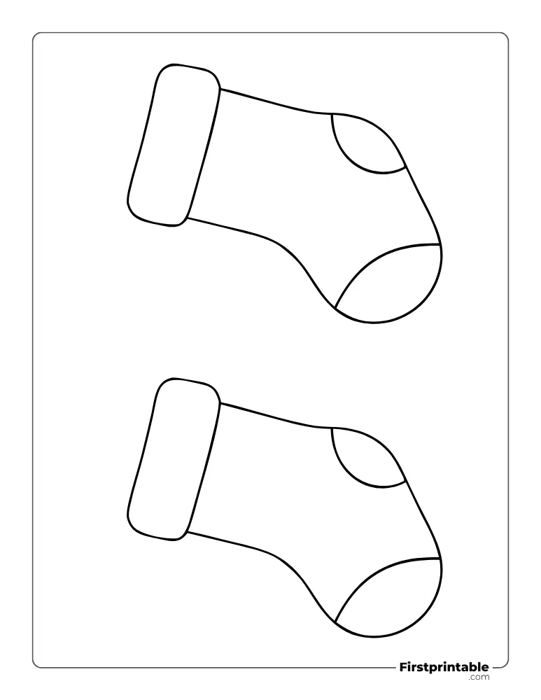 Simple Xmas Stocking Template - Medium Outline Simple Xmas Stocking Template - Medium Outline