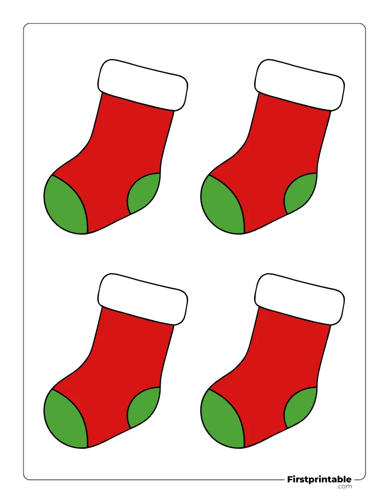 Simple Xmas Stocking Template - Small Colored Simple Xmas Stocking Template - Small Colored