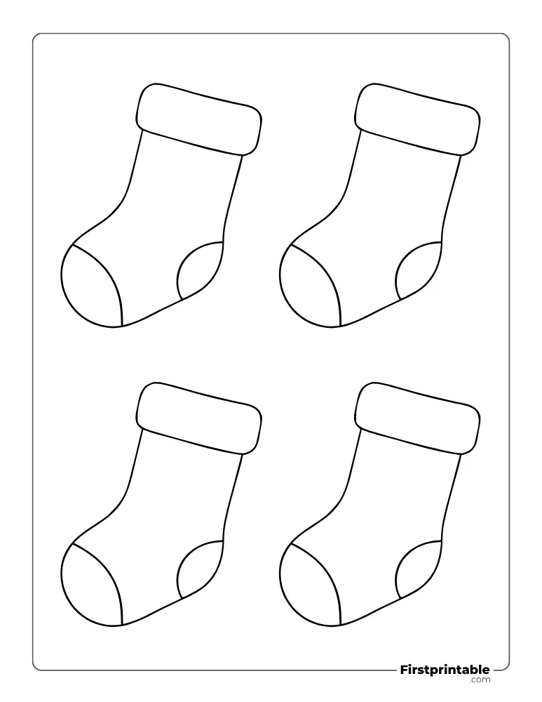 Simple Xmas Stocking Template - Small Outline Simple Xmas Stocking Template - Small Outline