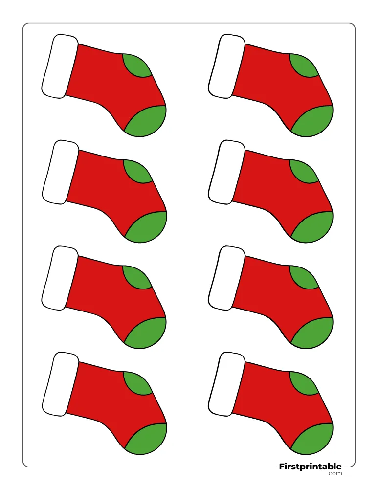 Simple Xmas Stocking Template - XS Colored Simple Xmas Stocking Template - XS Colored