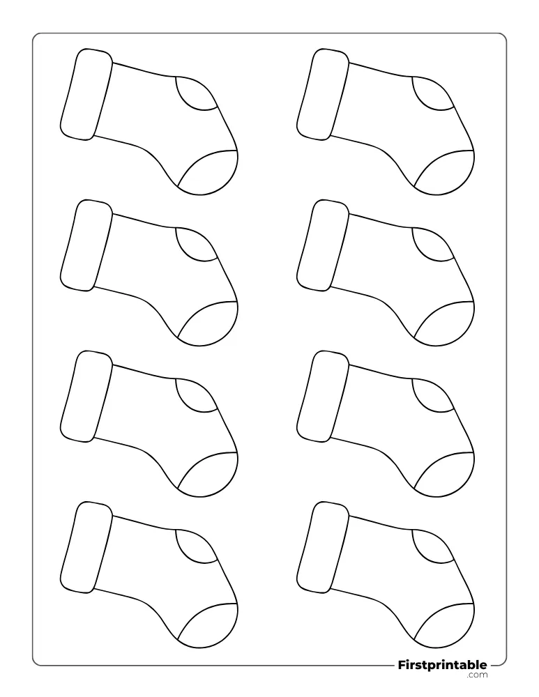 Simple Xmas Stocking Template - XS Outline Simple Xmas Stocking Template - XS Outline