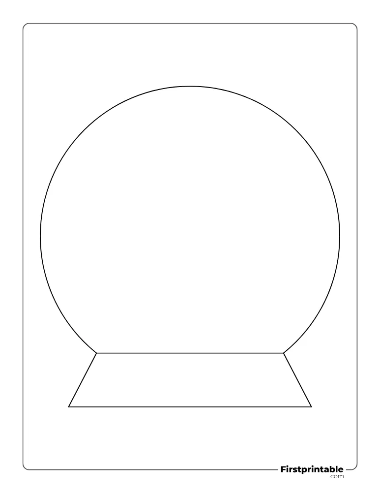 Simple Snow Globe Template - Large Outline