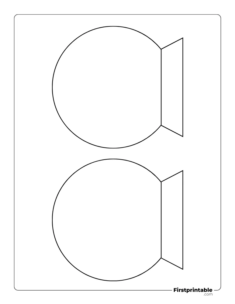 Simple Snow Globe Template - Medium Outline