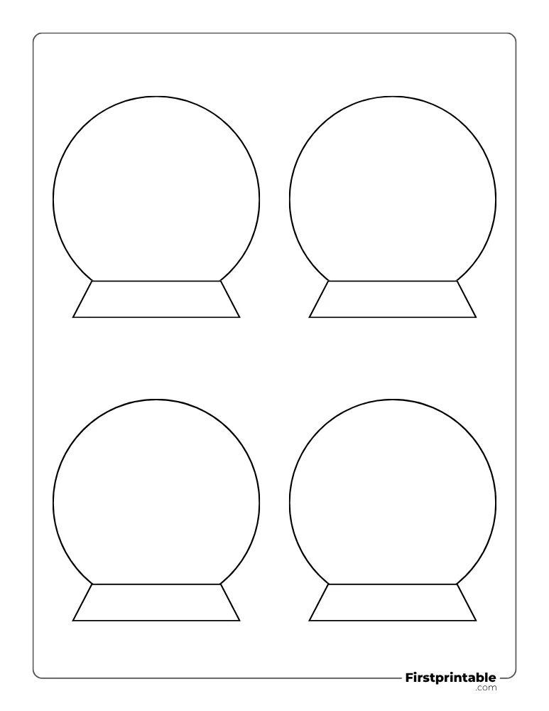 Simple Snow Globe Template - Small Outline