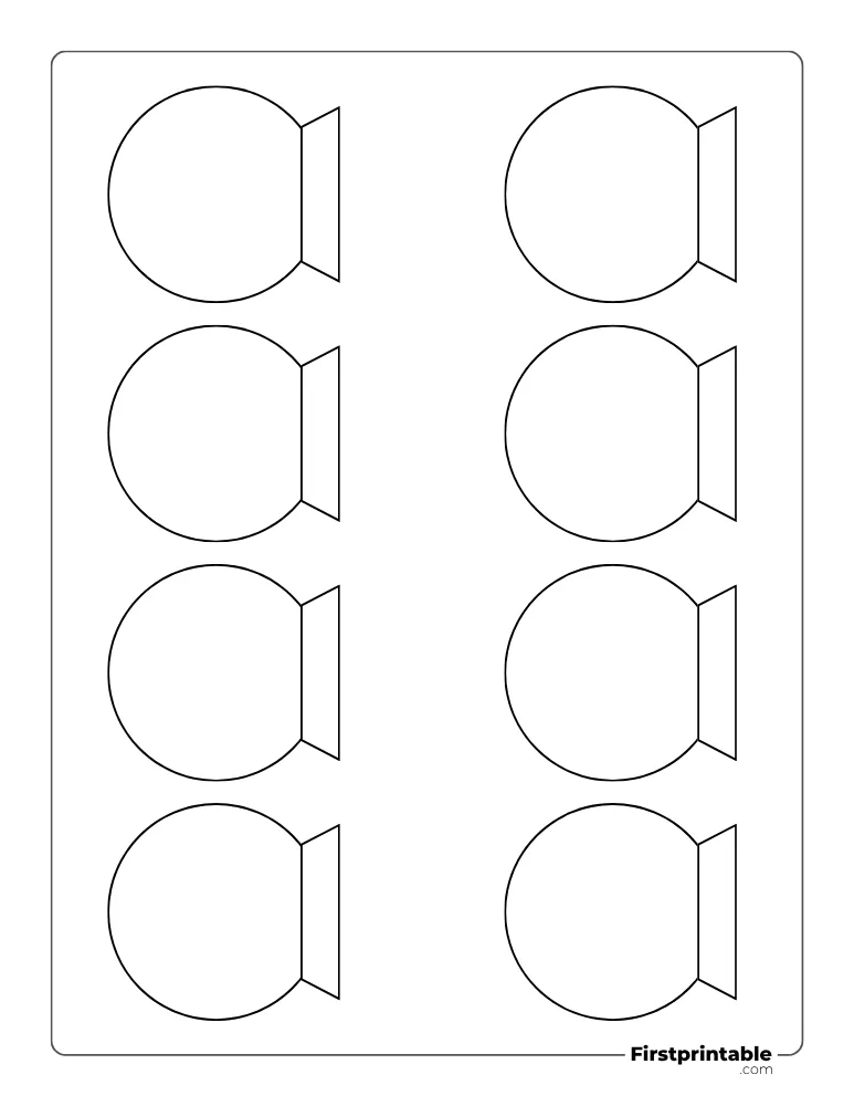 Simple Snow Globe Template - XS Outline