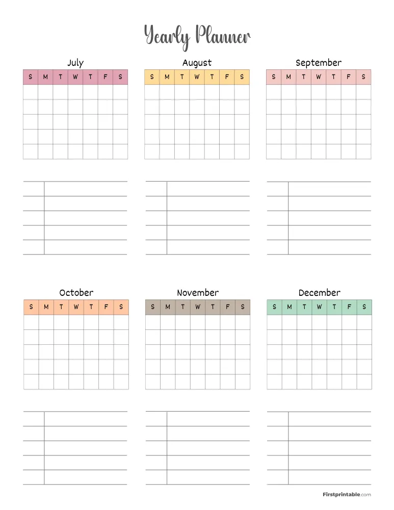 Yearly Planner 01 Page 2 of 2