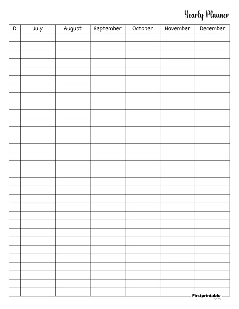 Yearly Planner 15 Page 2 of 2