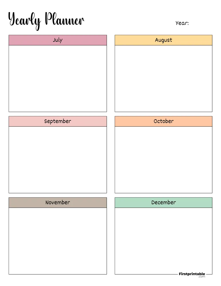 Yearly Planner 16 Page 2 of 2