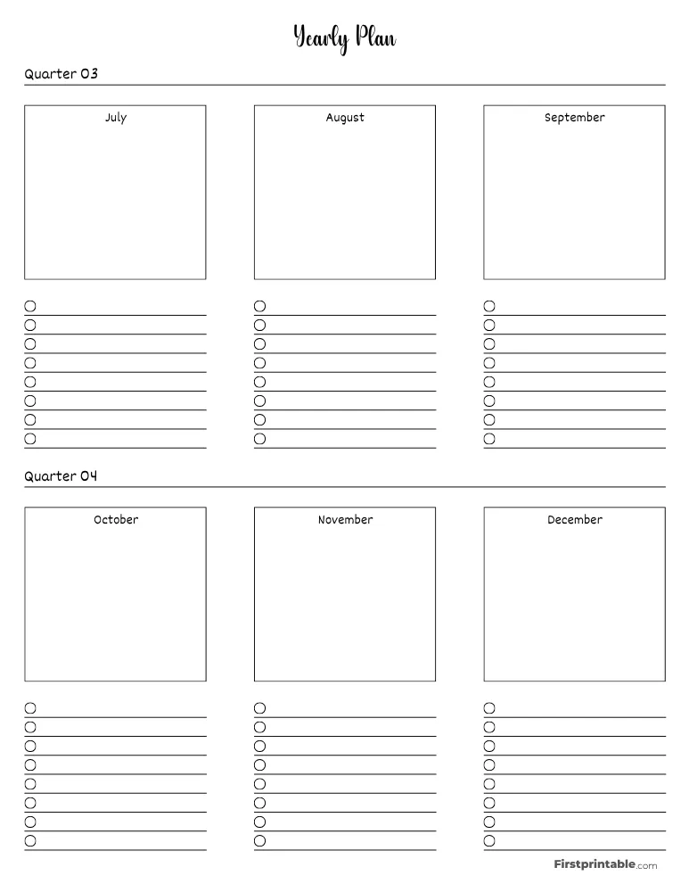 Yearly Planner 18 Page 2 of 2