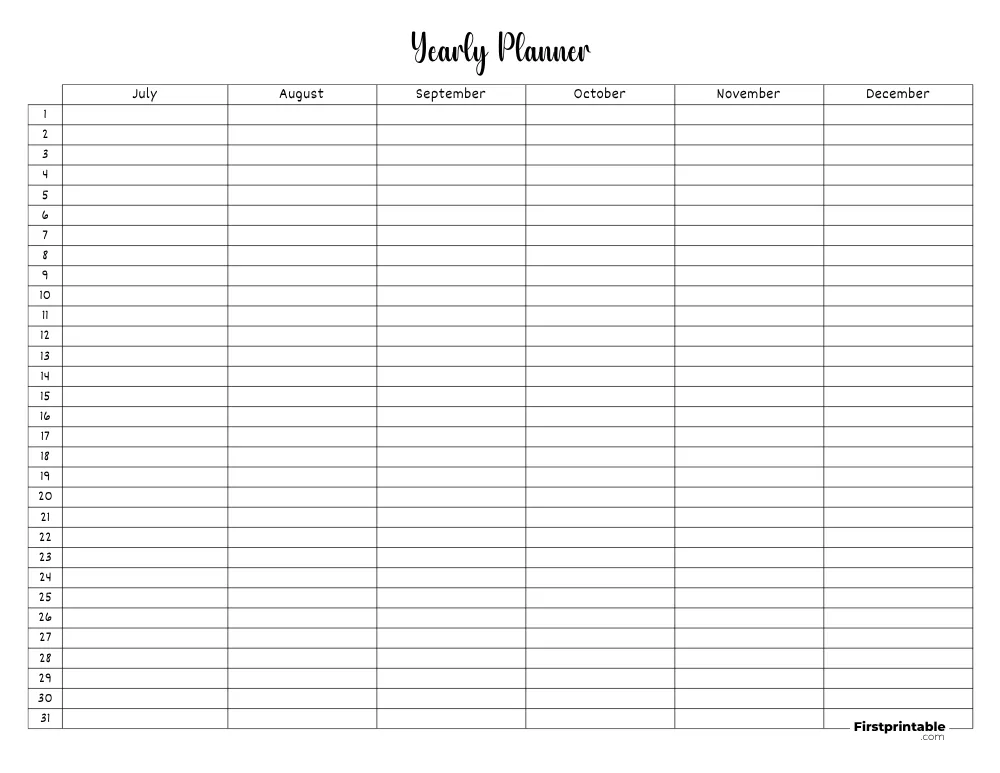 Yearly Planner 42 Page 2 of 2