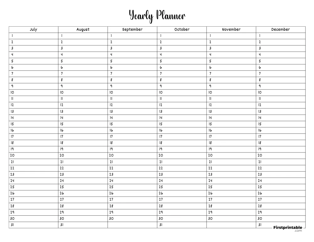 Yearly Planner 44 Page 2 of 2