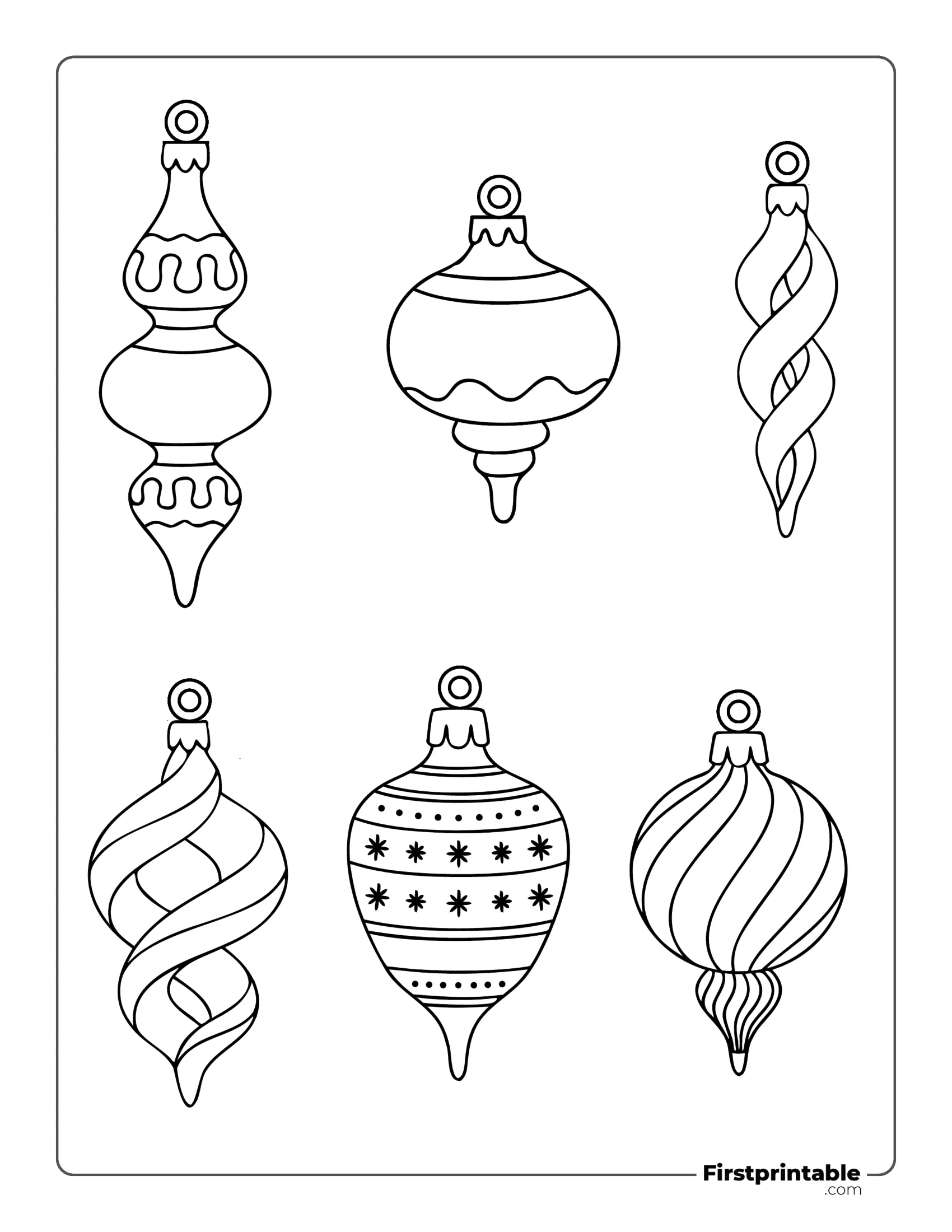 Assorted Christmas Baubles Template