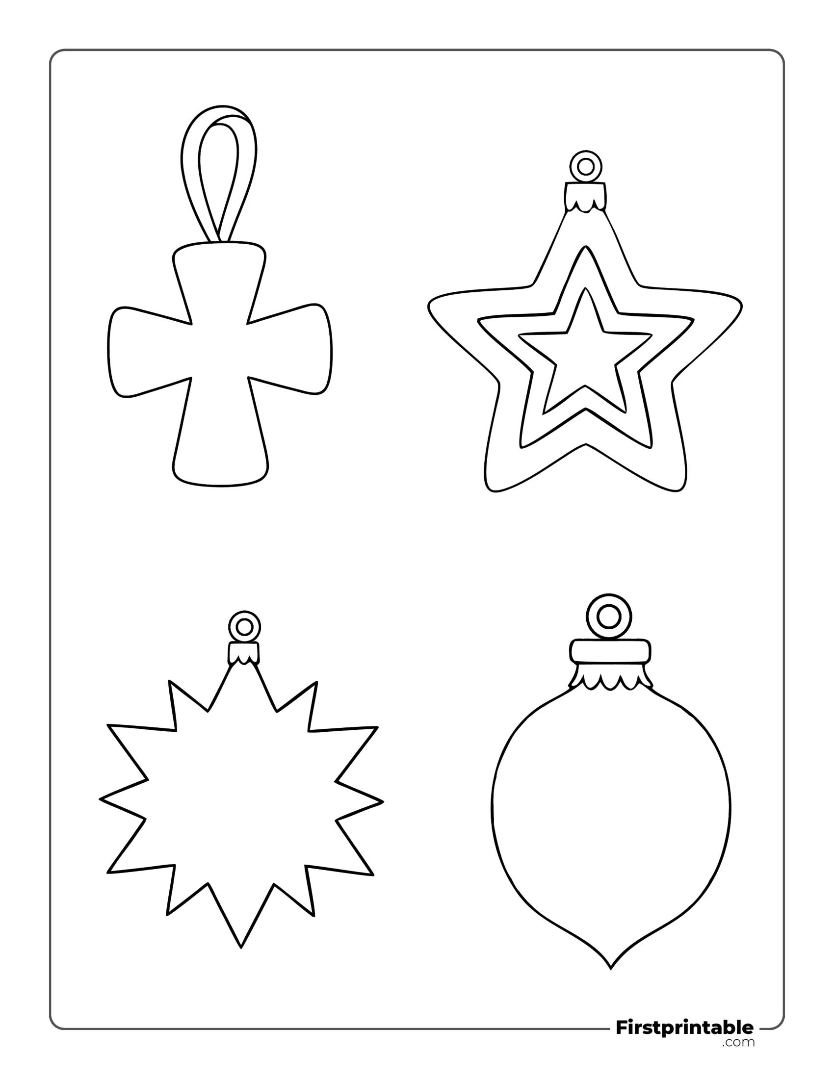 Christmas Baubles Template - Cross, Stars