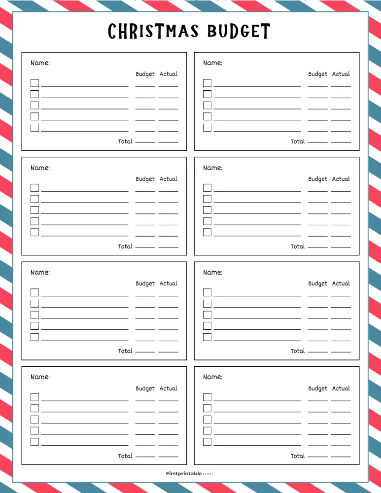 Christmas Gift List Template 08