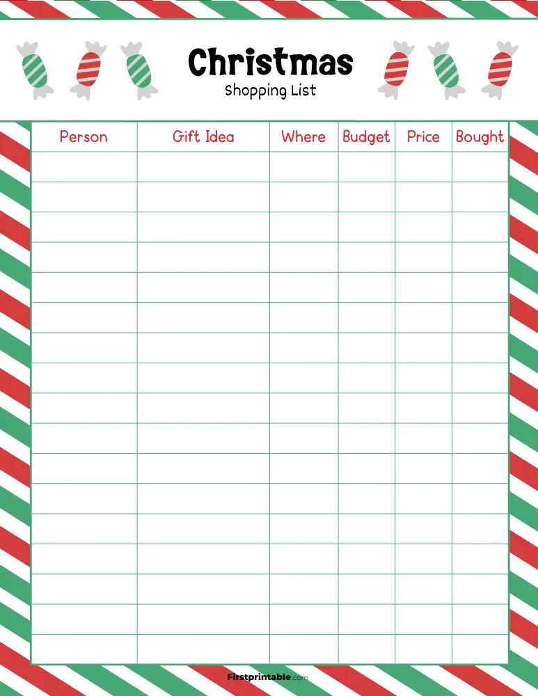Christmas Gift List Template 13
