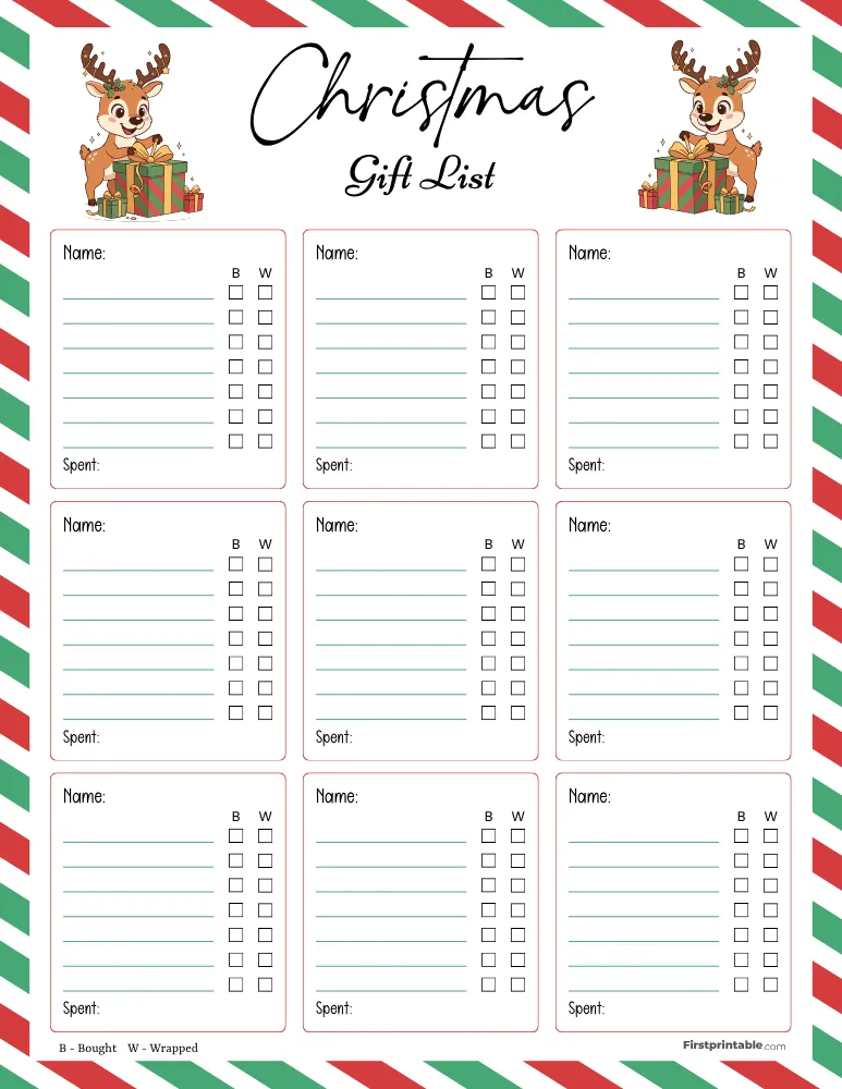Christmas Gift List Template 16