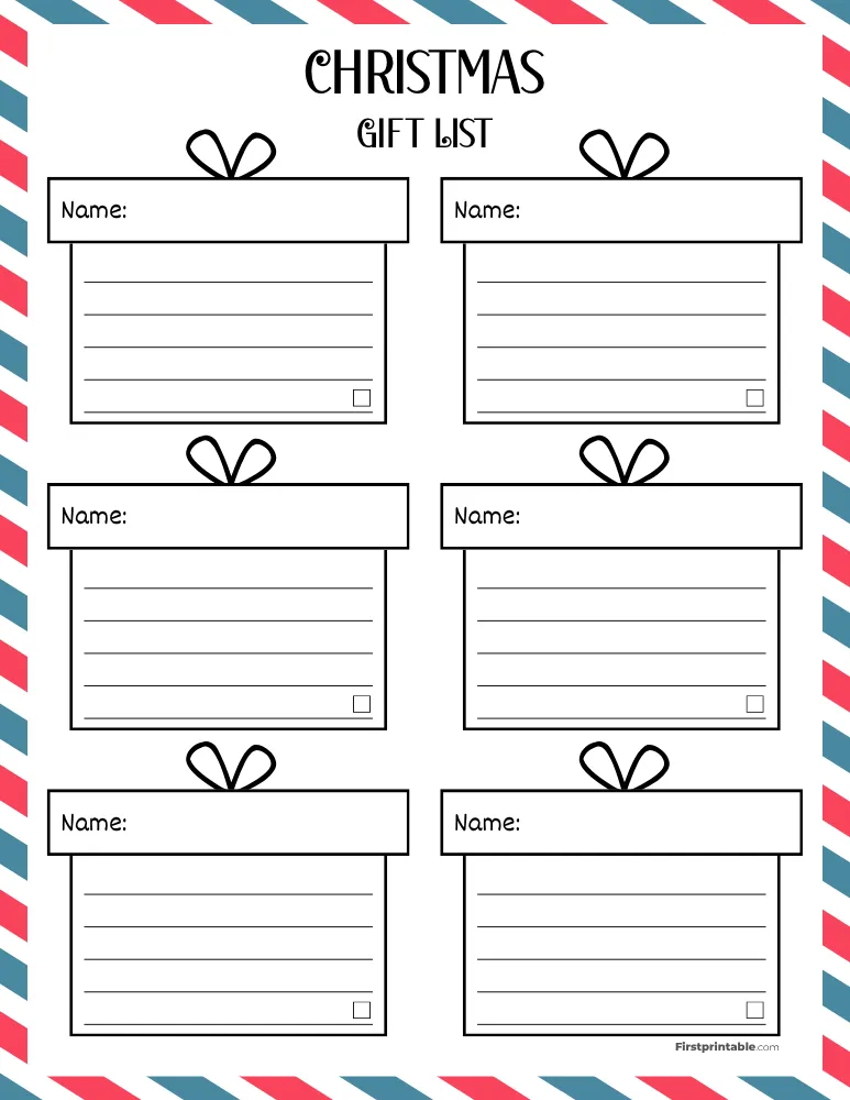 Christmas Gift List Template 17