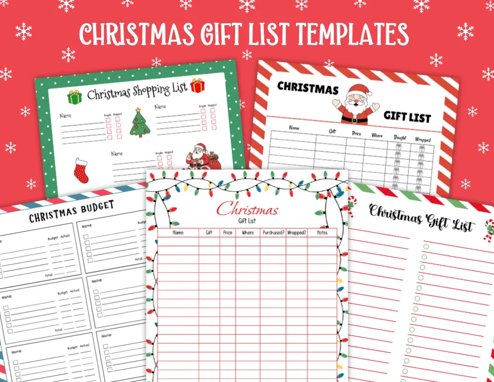 Christmas Gift List Templates