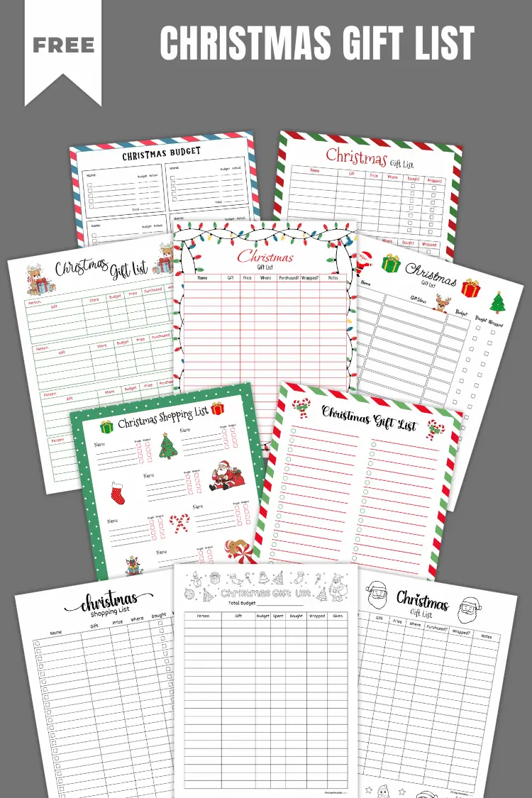Free Printable Christmas Gift List