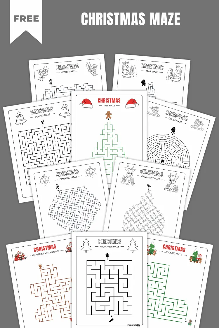 Christmas Maze Puzzles | Free PDF Printables
