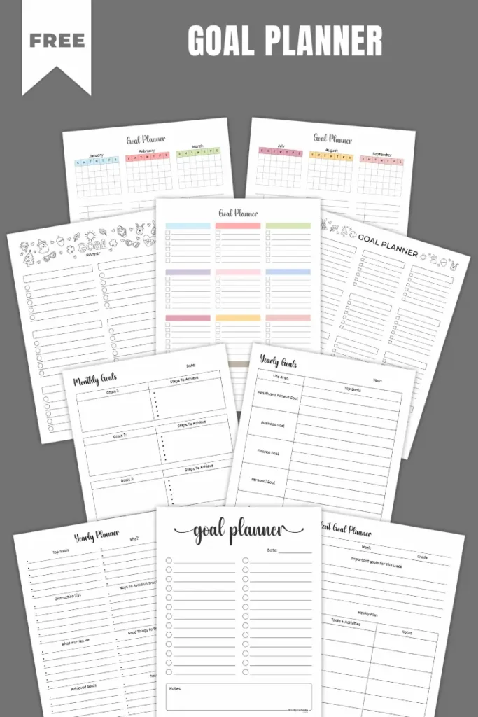 Goal Planners | 20+ Free PDF Templates