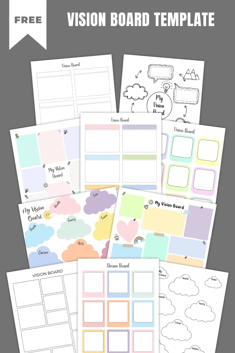 Vision Board Templates | 30+ Free Dream Board Printables