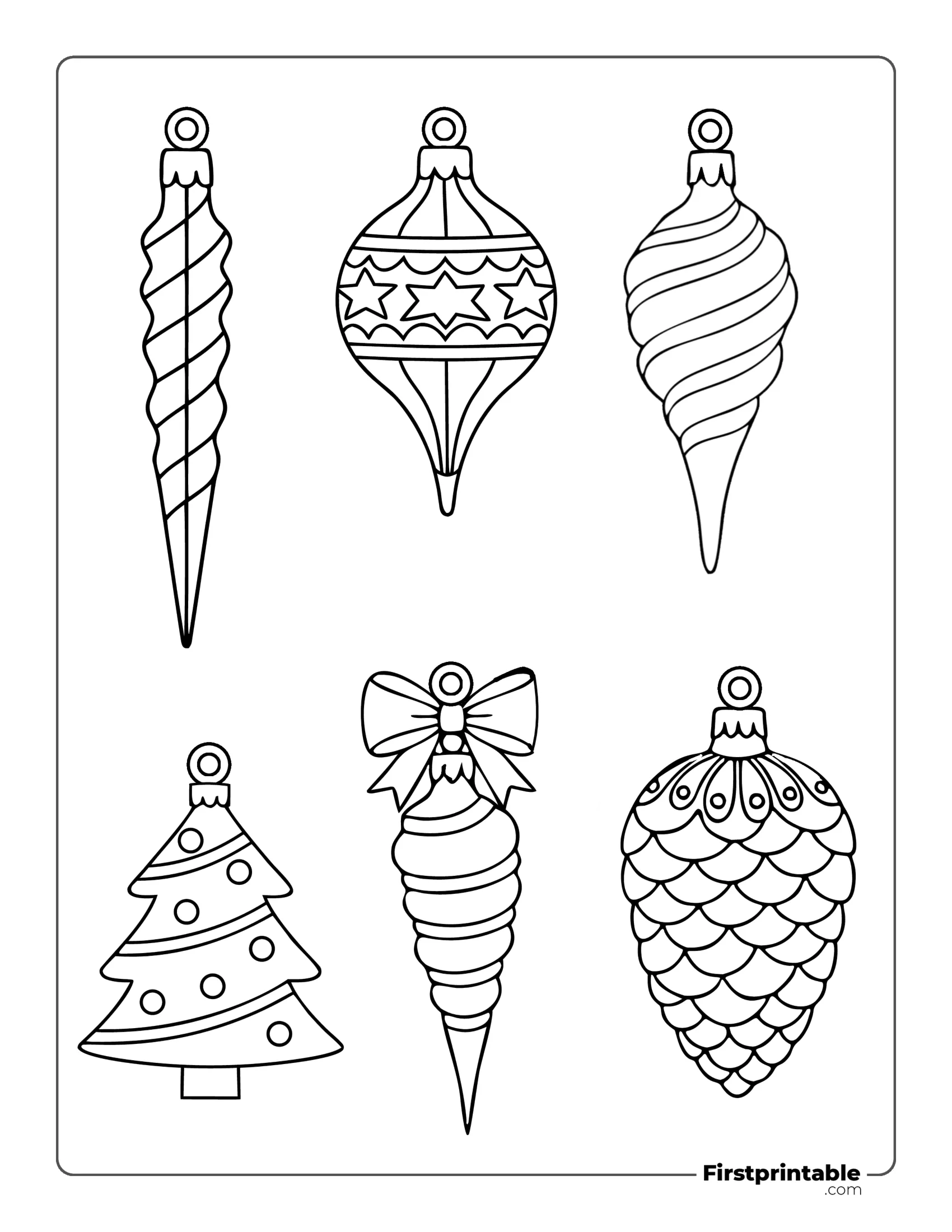 Patterned Christmas Bauble Template - Xmas Tree