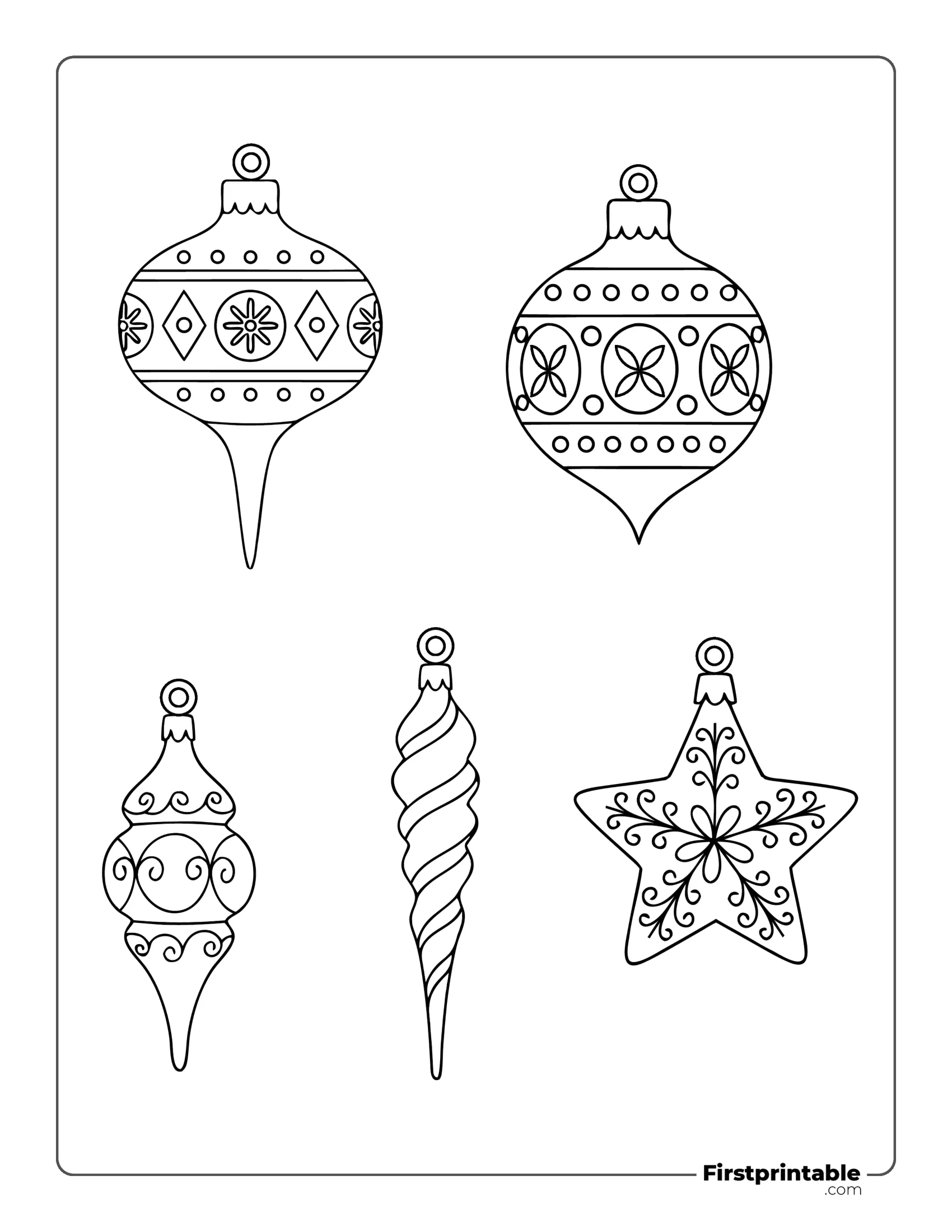 Patterned Teardrop Christmas Ornaments Template
