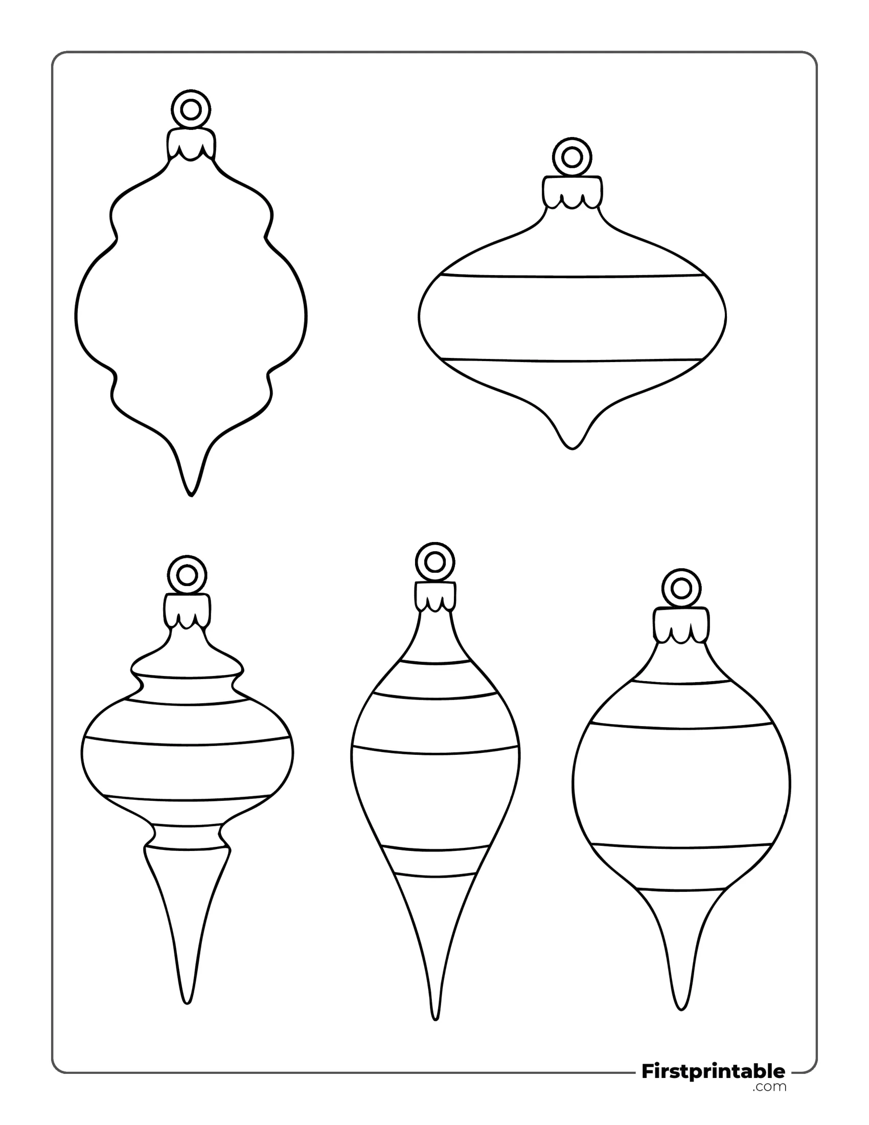 Plain Teardrop Baubles Christmas Ornaments Template