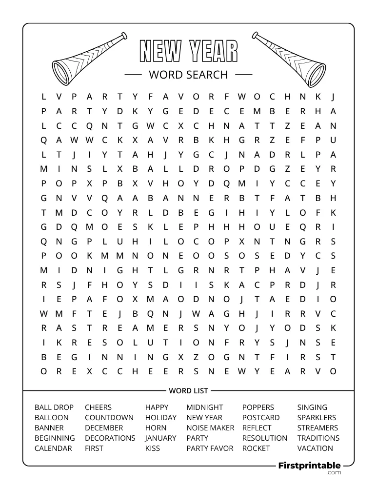 New Year Word Search - Hard 02