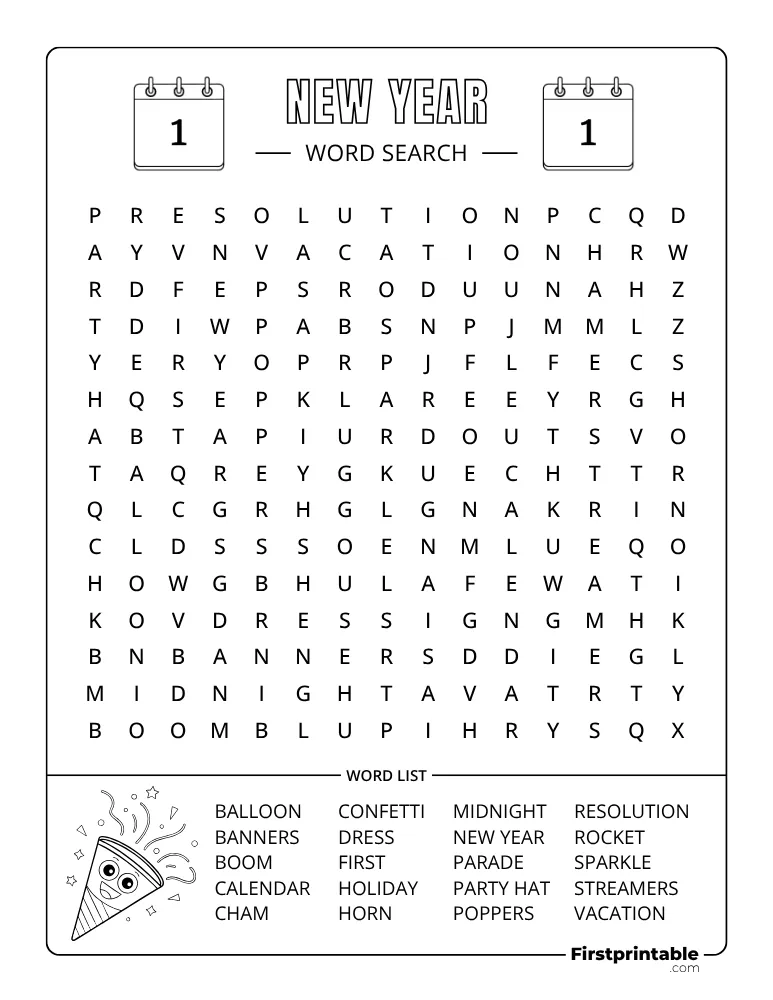 New Year Word Search - Medium  01