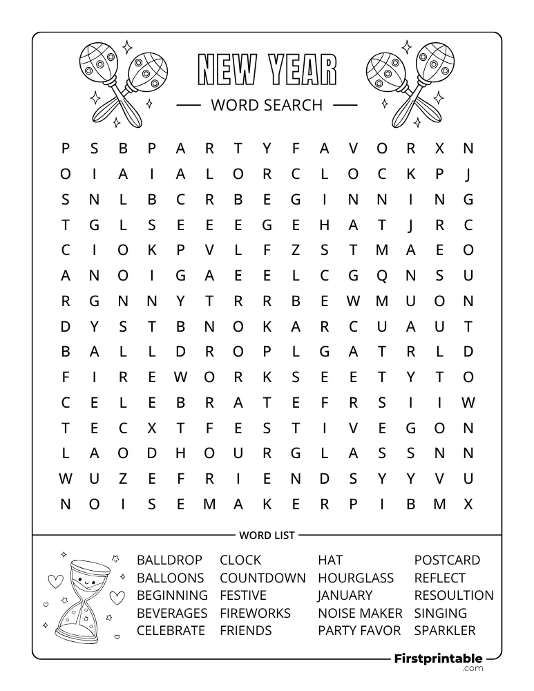 New Year Word Search - Medium  02