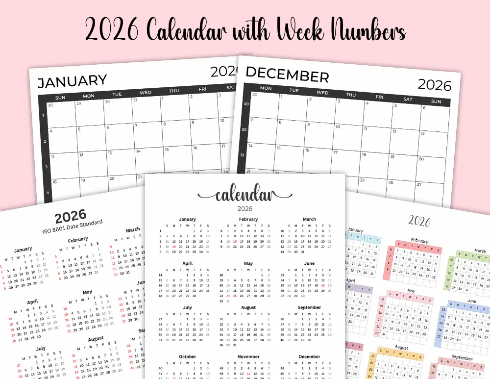 2026 Calendar with Week Numbers