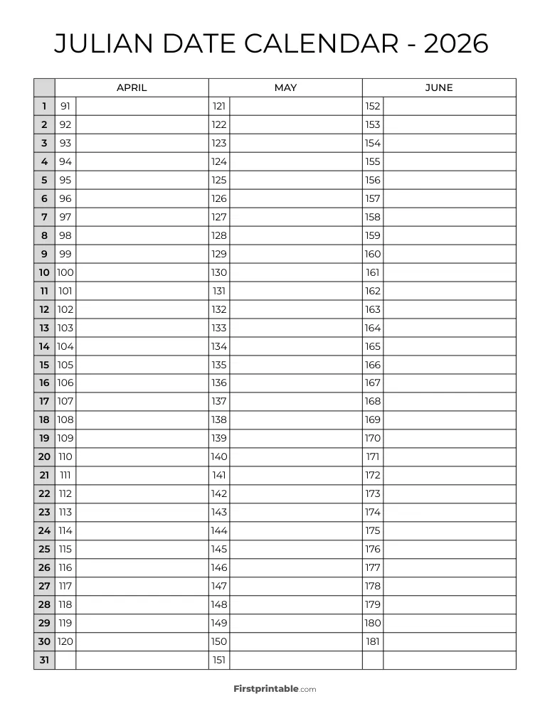 2026 Julian Calendar 08 Page 2 of 4