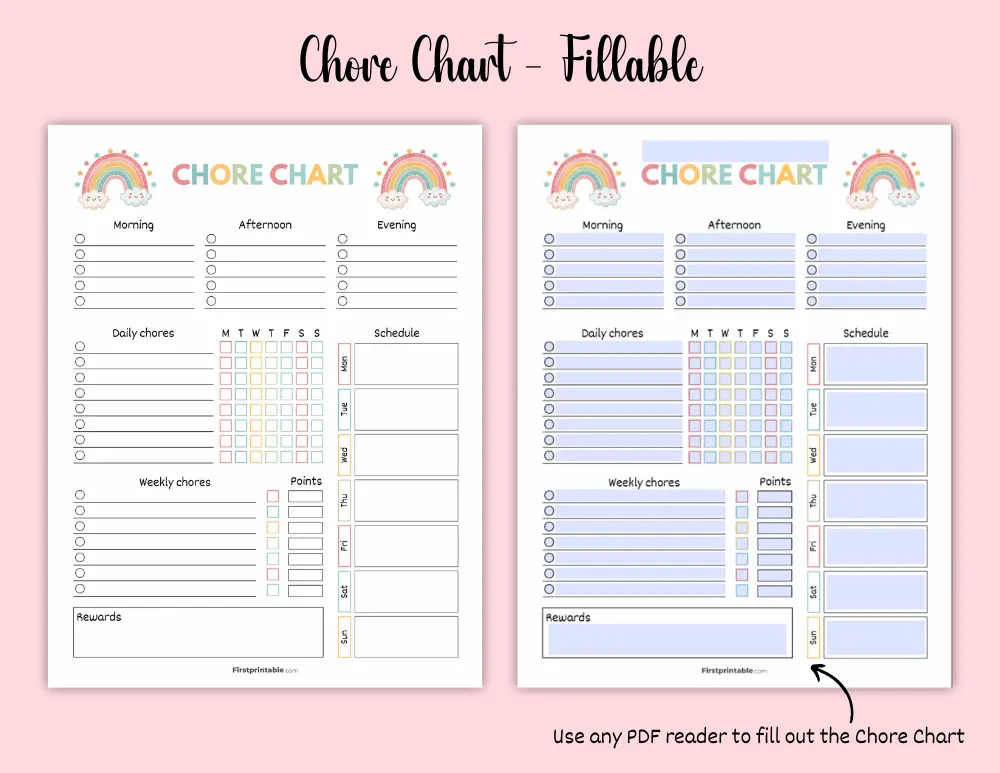 Chore Chart - Fillable