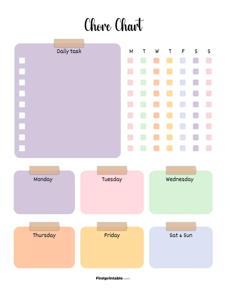 Chore Chart Template 04