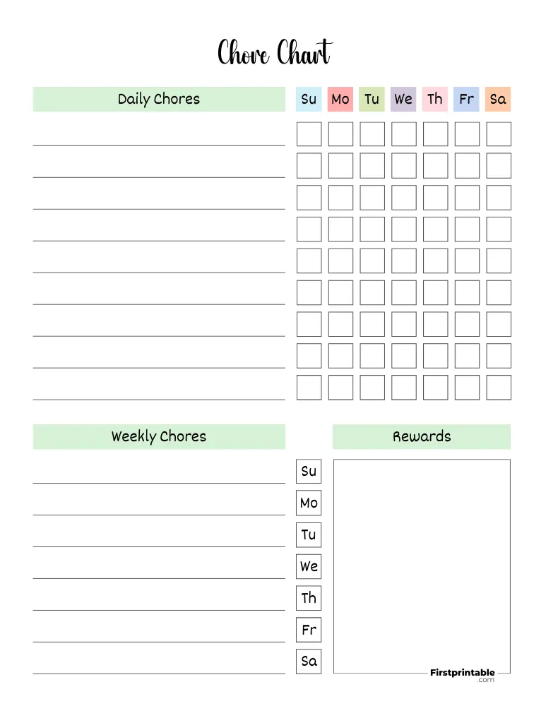 Chore Chart Template 08