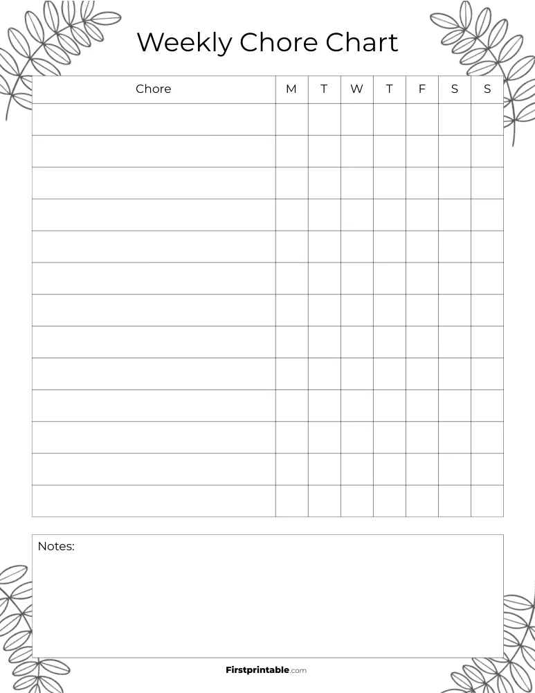 Chore Chart Template 09