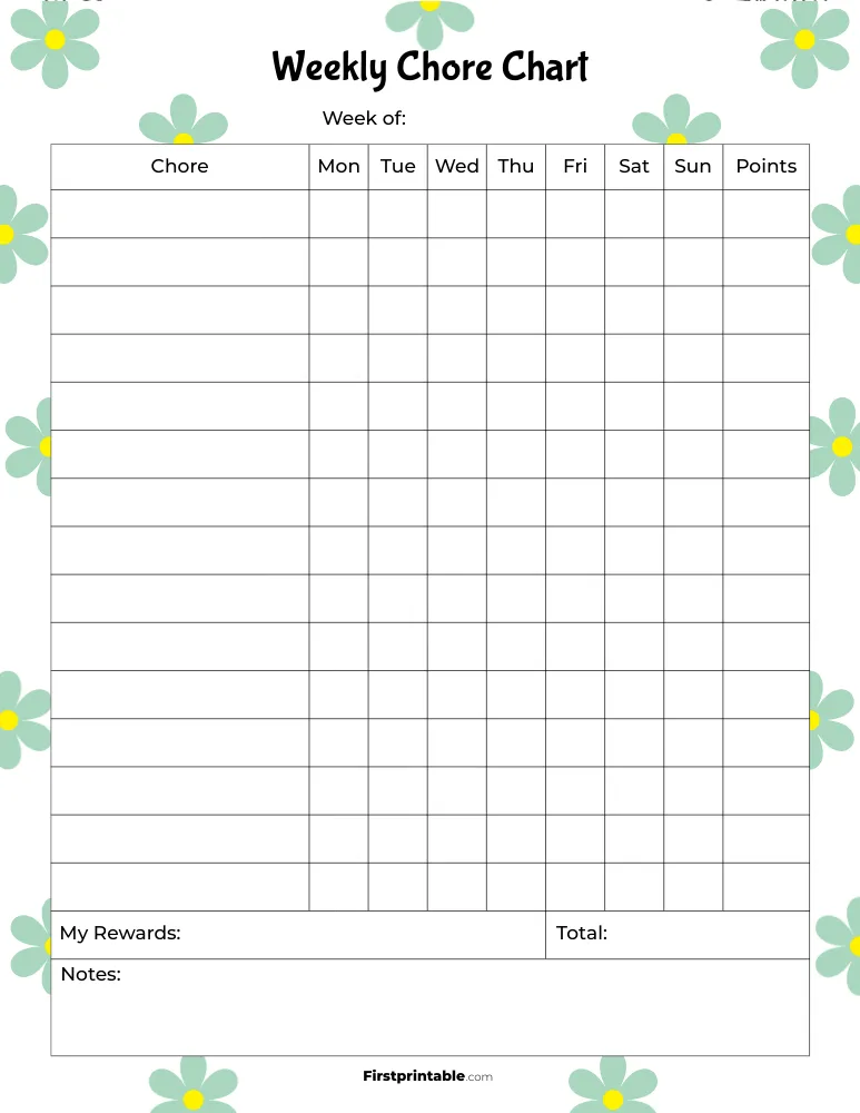 Chore Chart Template 10