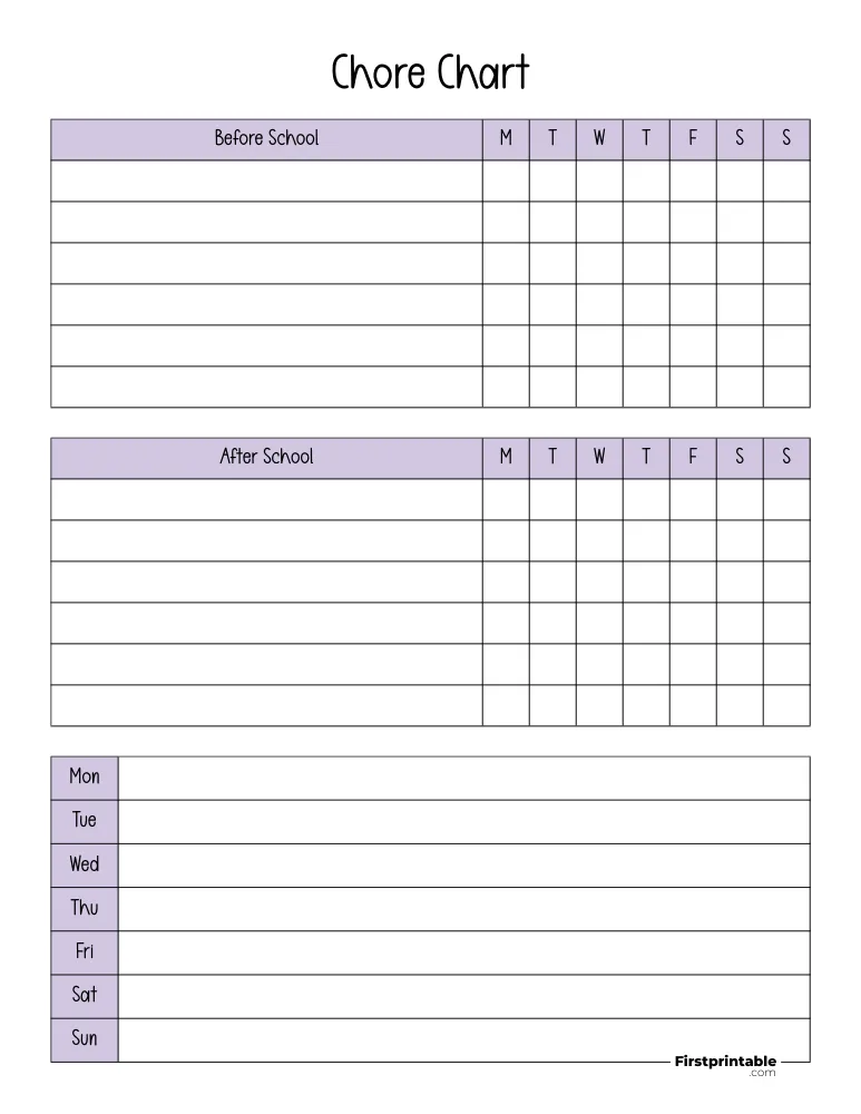 Chore Chart Template 12