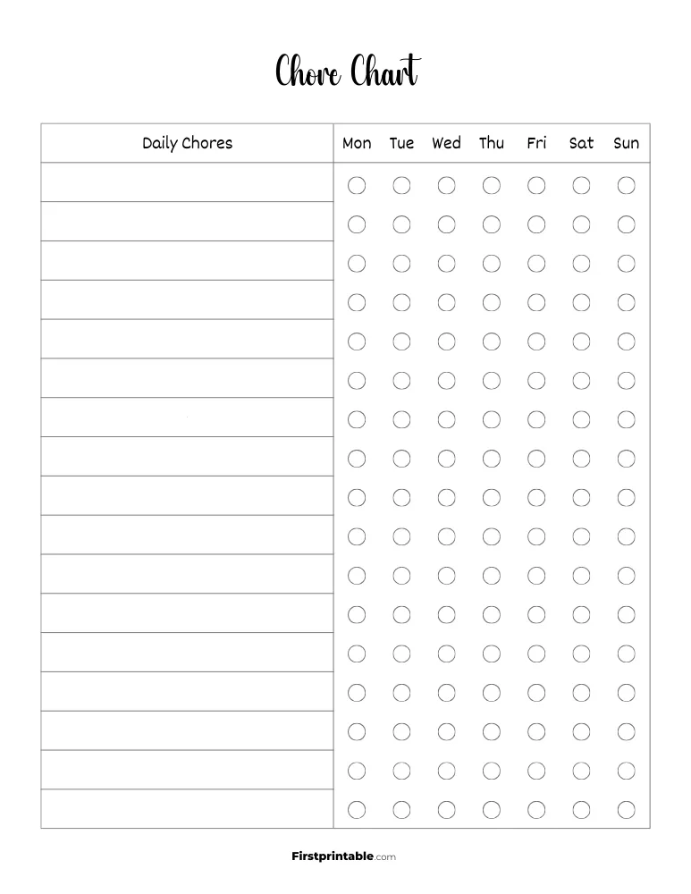 Chore Chart Template 14