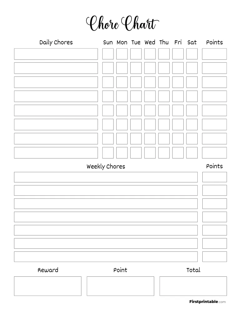 Chore Chart Template 15
