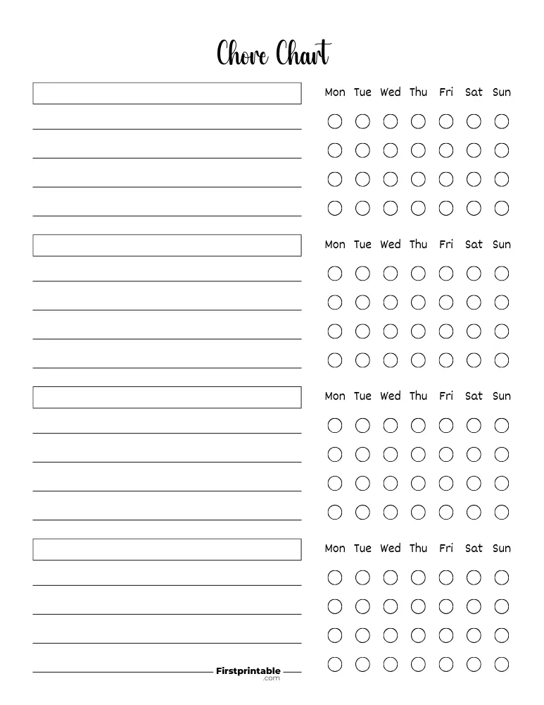 Chore Chart Template 16