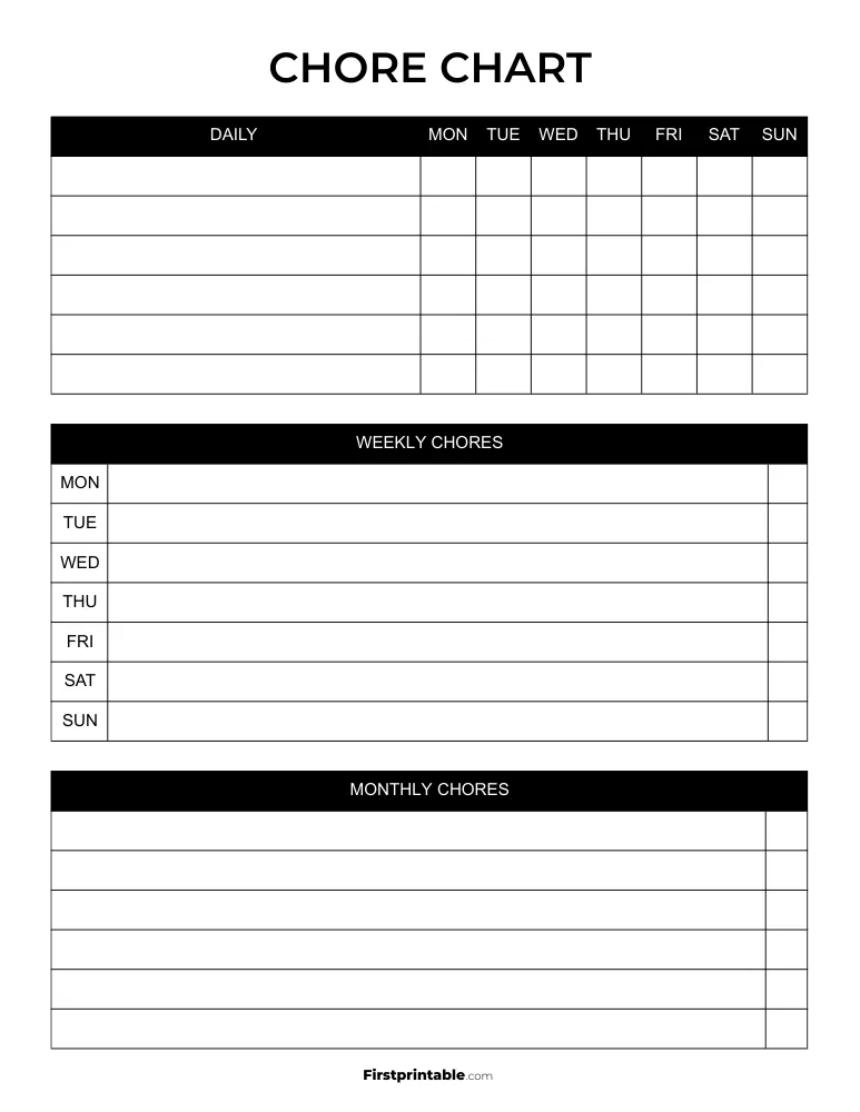 Chore Chart Template 18